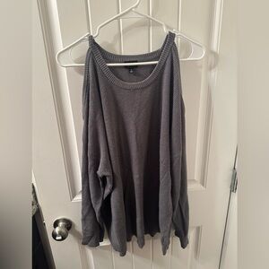 Cold shoulder long sleeve sweater